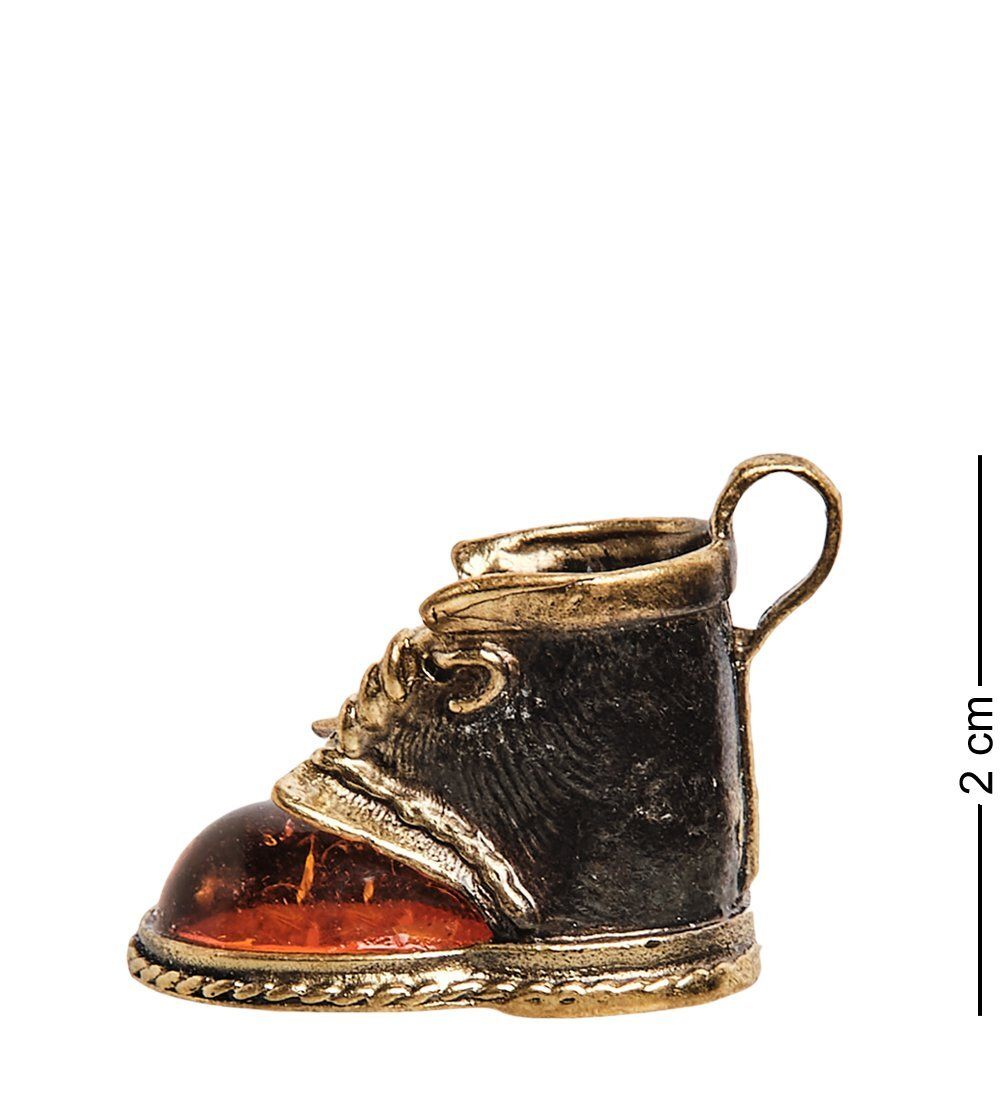 AM-2716 Фигурка «Ботинок» (латунь, янтарь)