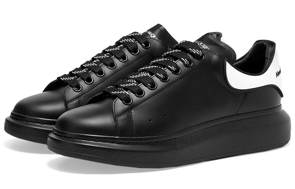 Alexander McQueen Alexander McQueen cowhide thick-soled sports fashion sneakers men's black and white