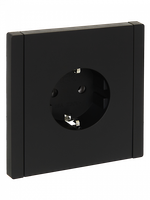 FORTE&PIANO Розетка 1-местная с заземлением без защитных шторок безвинтовое крепление 16А FP114 черный IEK
