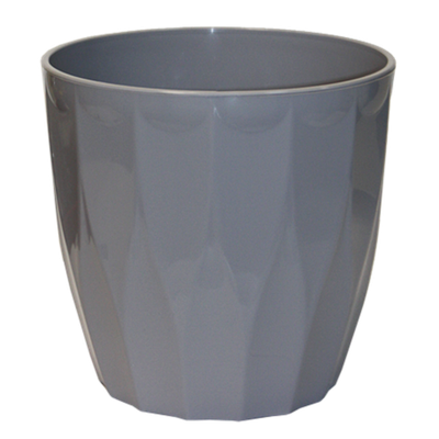 Горшок для цветов пластиковый 4,5л d-20см «Флюте» со вставкой серый шёлк