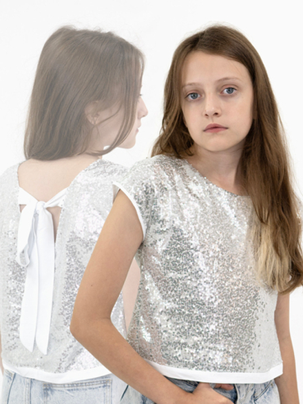 Блузка топ с пайетками для девочки
