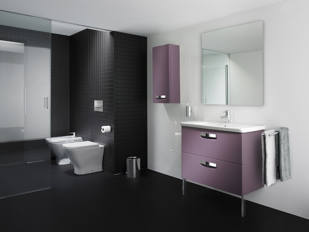 Приставной унитаз + сидение микролифт + бачок + кнопка смыва ПЭК Roca THE GAP