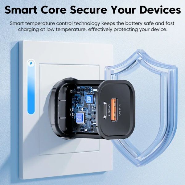 Адаптер питания Toocki 33Вт (Type-C + USB-A) Белый
