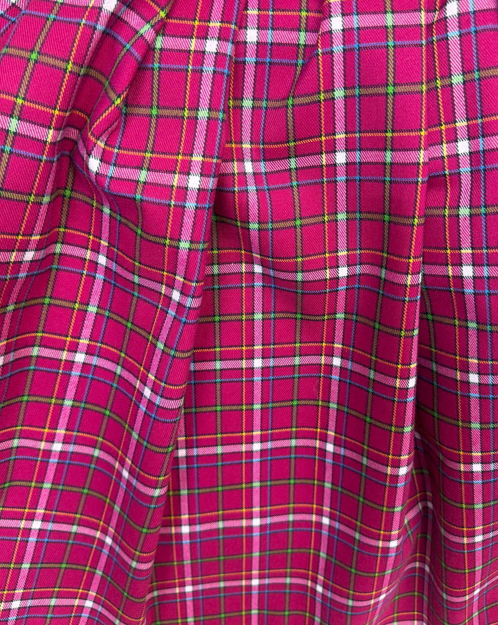 Ткань плательная в клетку (Италия) шерсть/вискоза/поламид ш-145см цена за 1 м