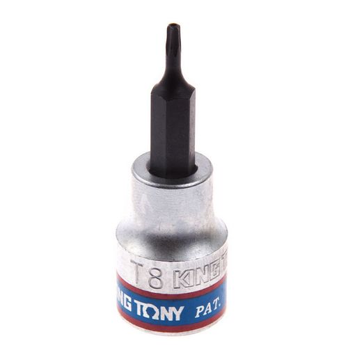KING TONY (302708) Насадка (бита) торцевая 3/8", L = 50 мм, TORX с отверстием, T8