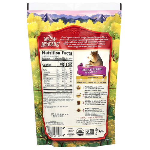 Birch Benders, Brownie Mix, идеальная органическая помадка, 380 г (13,4 унции)