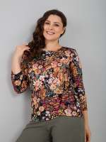 Лонгслив ЛНв-306/тсиний-акварельцветы