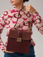 Кожаная сумка Deboro 30547 бордовый бархат