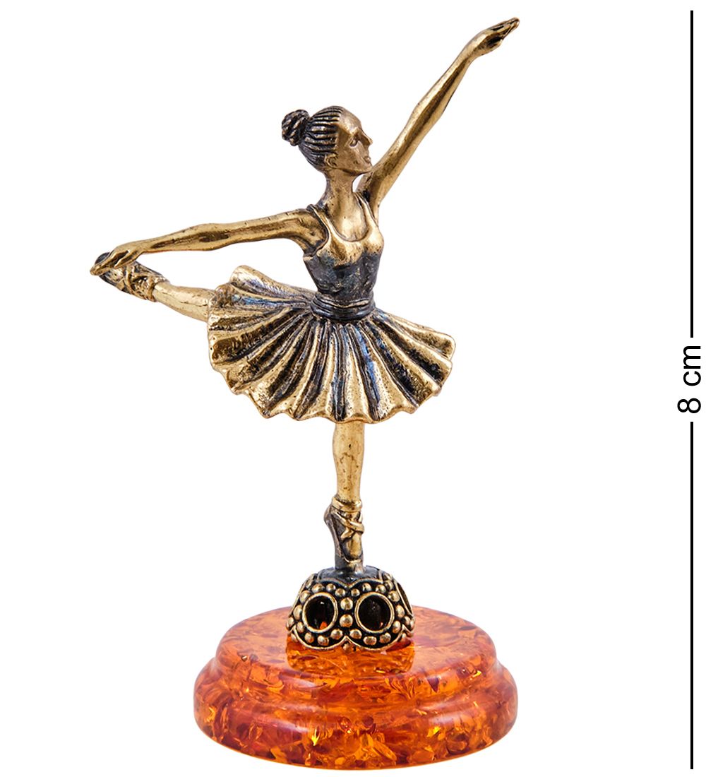 Народные промыслы AM-1547 Фигурка «Балерина» (латунь, янтарь)
