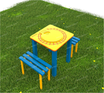 Уличный развивающий стол Столик-паровозик