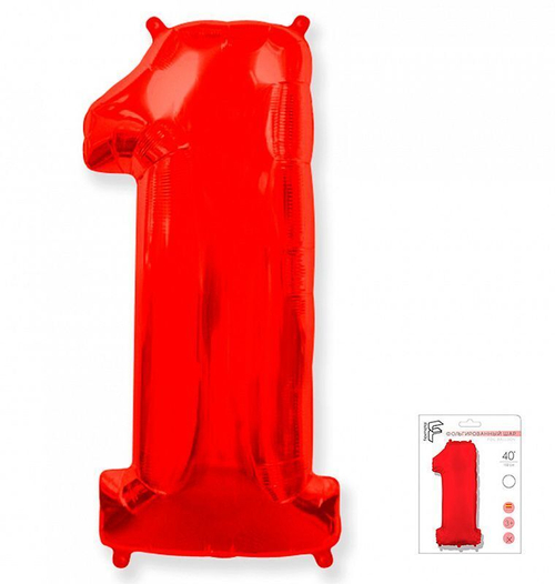 Цифра 1 красный 40" Fm