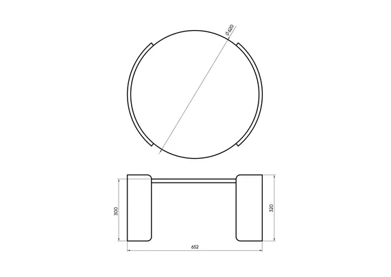 Столик Lagom D 65 см высота 32 см (белый, черный)