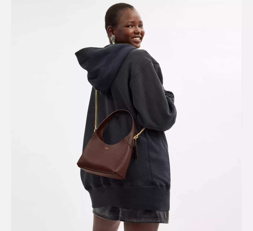 COACH СУМКА ЧЕРЕЗ ПЛЕЧО BROOKLYN 23, ТЕМНО-КОРИЧНЕВЫЙ