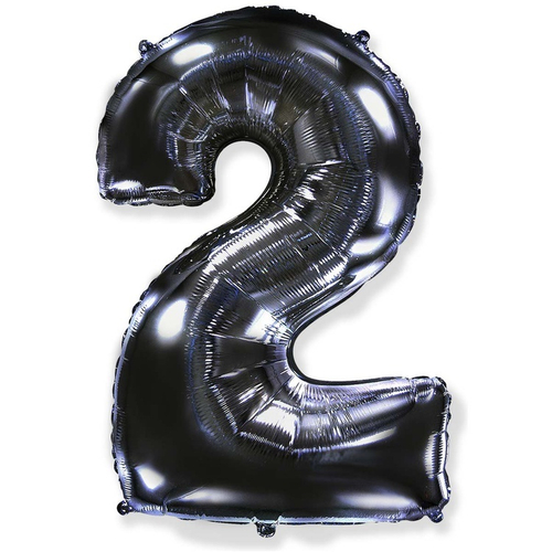 Цифра 2 черный 40" в упаковке Fm