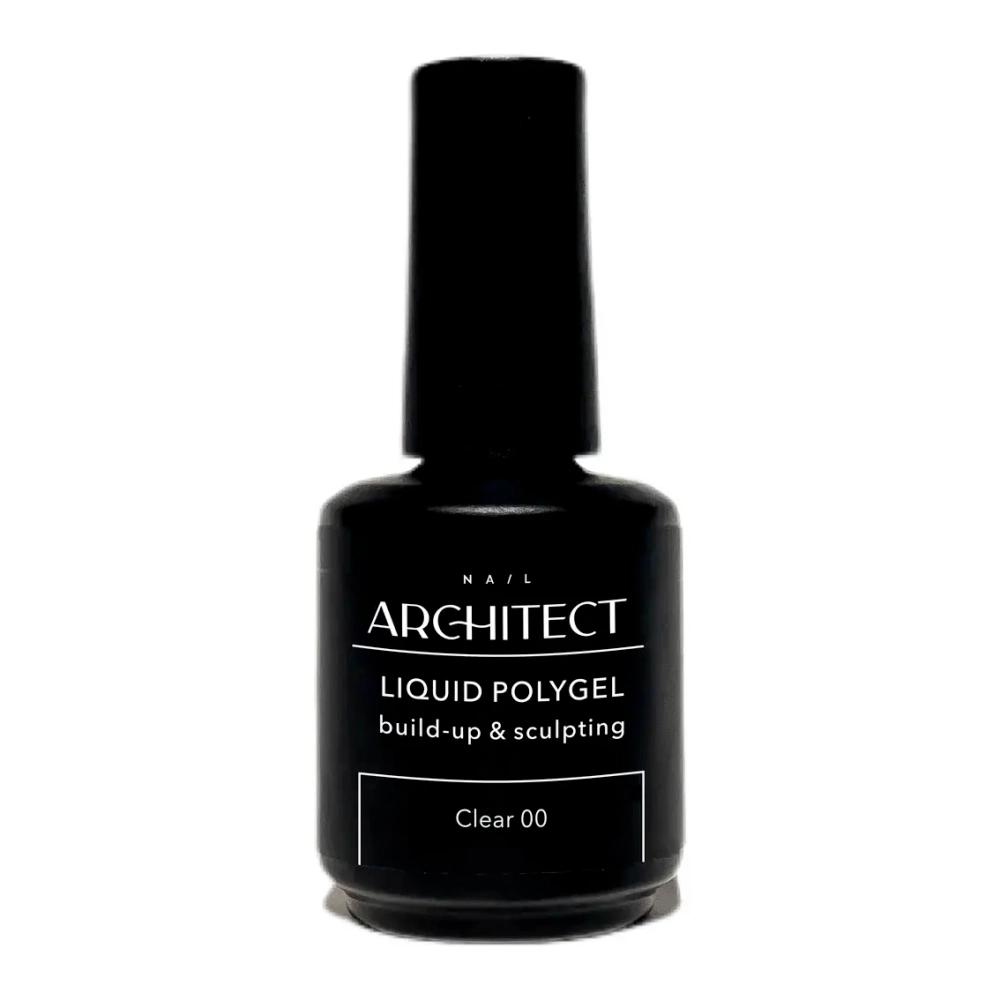 Nail ARCHITECT LIQUID POLYGEL - 00 Clear Прозрачный жидкий полигель для укрепления и наращивания ногтей, 15 мл