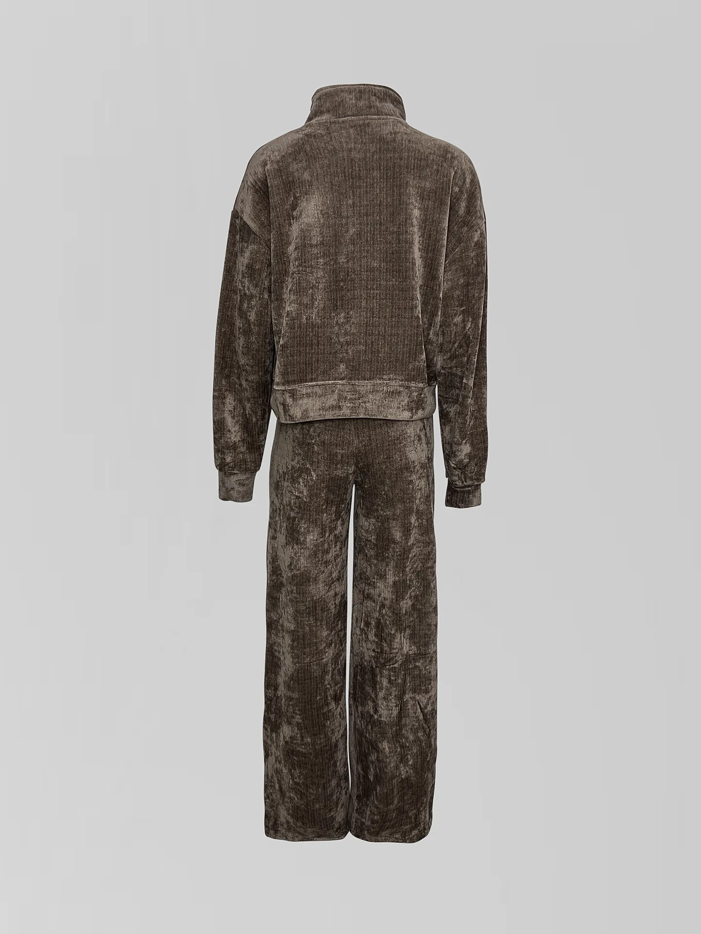 Спортивный костюм Yan Fashion 8083 вельветовый из кофты-полузамок и широкий брюк