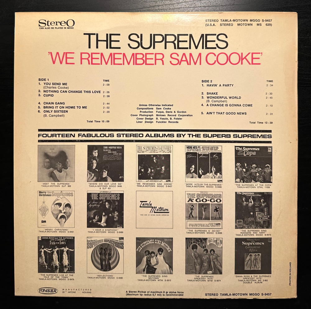 The Supremes - We Remember Sam Cooke (Голландия 1965г.)