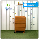 Маленький чемодан Mironpan 95, Оранжевый, S с расширителем