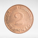 Germany, 2 Pfennigs, 1966, (Stuttgart Mint - "F"), VF