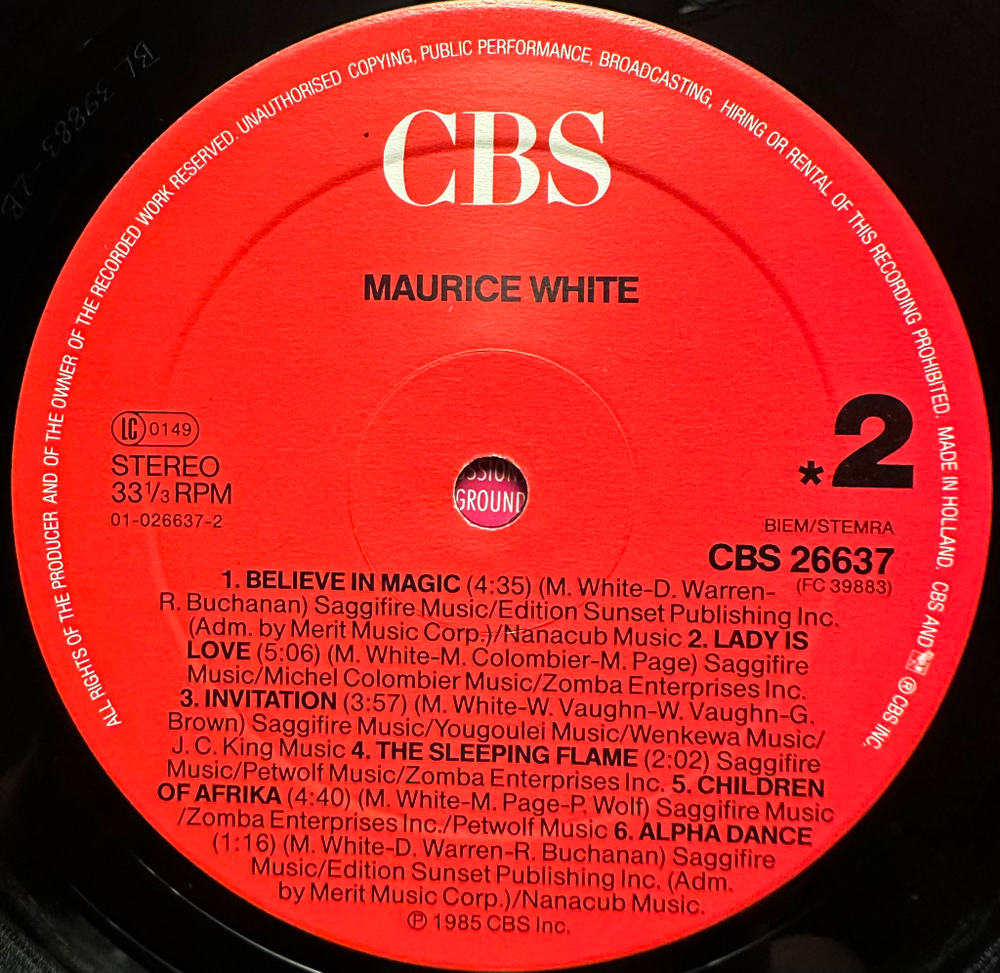 Maurice White – Maurice White (Голландия 1985г.)