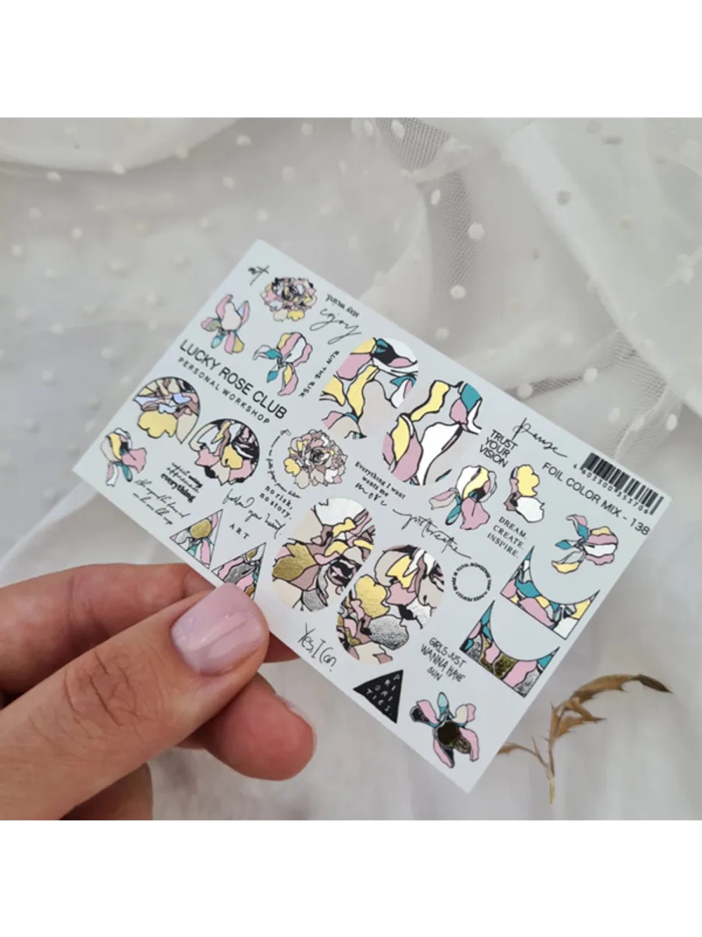 Lucky Rose Слайдеры наклейки для ногтей Foil 138