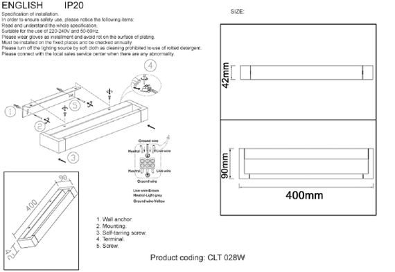 Настенный светодный светильник Crystal Lux CLT 028W BL