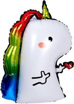 Шар (28''/71 см) Фигура, Радужный единорог с сердечком, 1 шт.