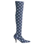 GUCCI Double G Over the knee Boots 7.3cm Women"s Blue