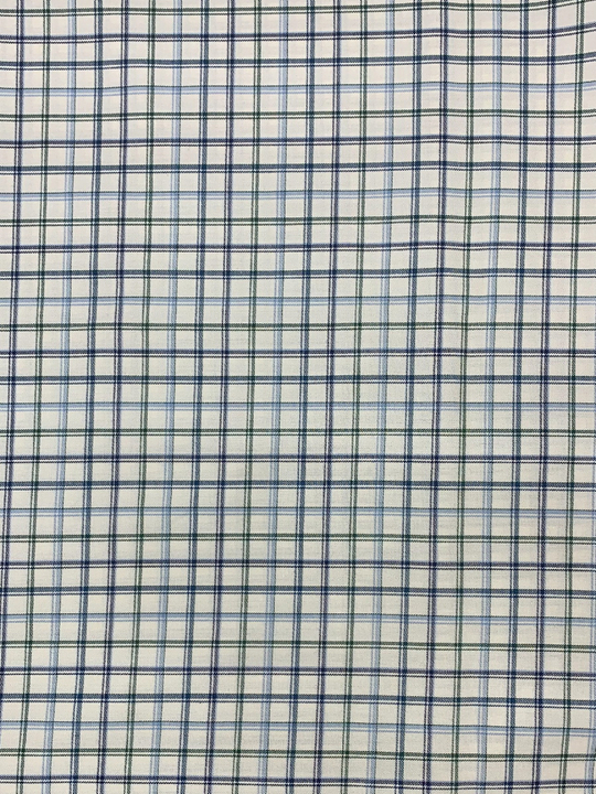 Коттон сорочка, принт клетка молочн/синий/голуб NBD033