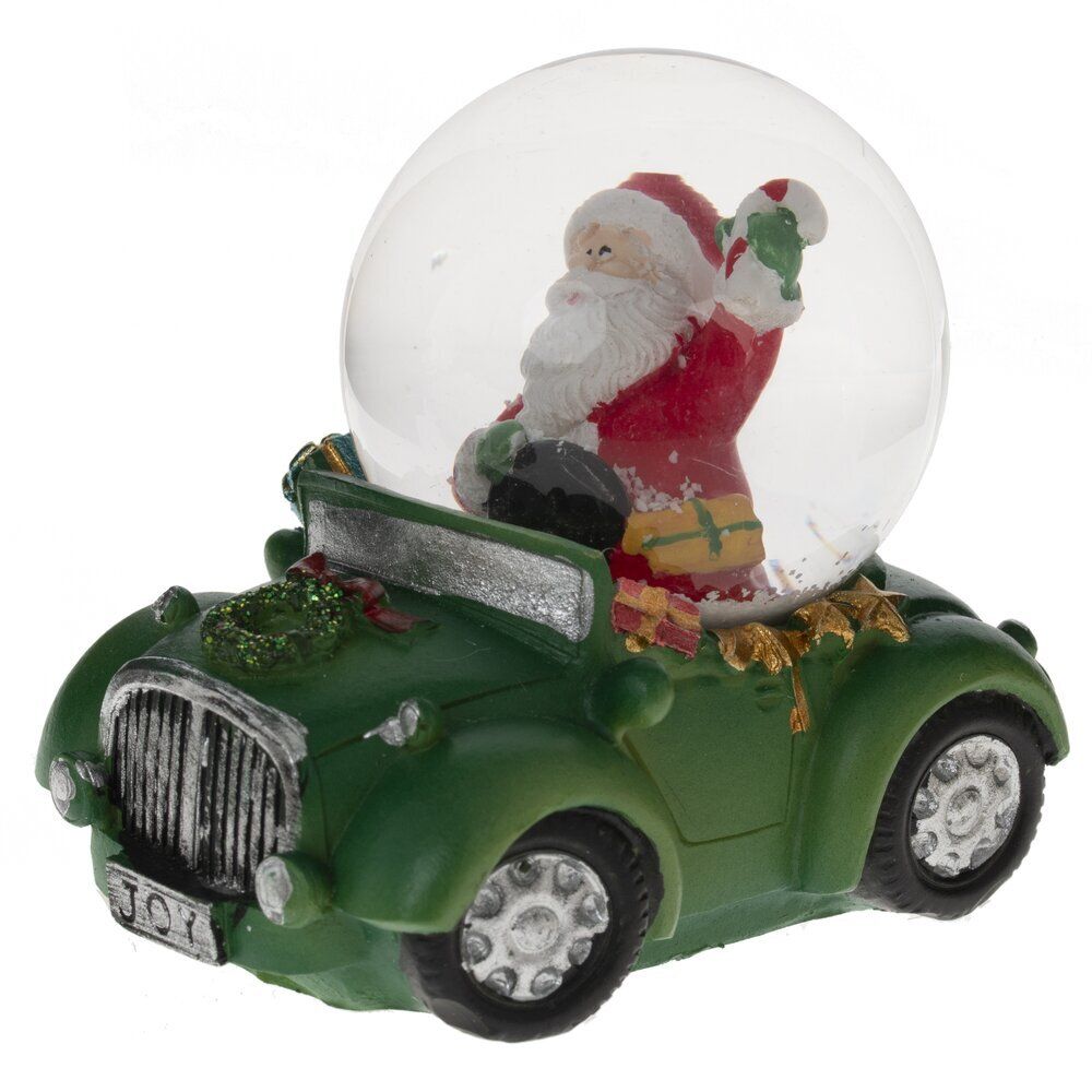 GAEM Фигурка декор в стекл шаре "Дед Мороз на машине", D 4.5 см, L7,5 W5 H7 см