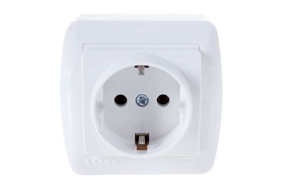 Розетка LEZARD DEMET 1-местная о/п с/з бел. 16А 250В