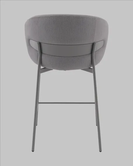 Полубарный стул Blaze 60 см, серый велюр, серые ножки