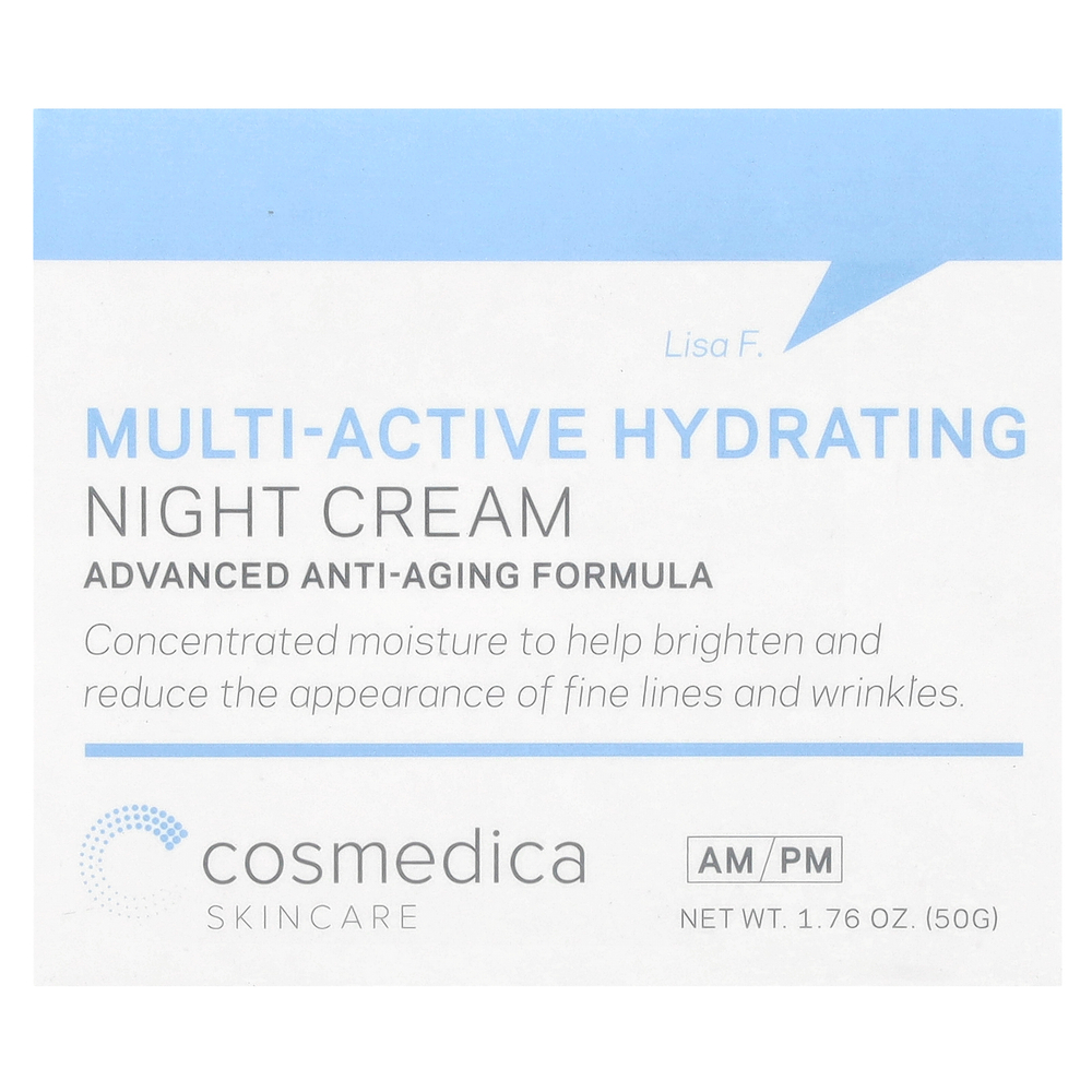 Cosmedica Skincare, мультиактивный увлажняющий ночной крем, улучшенная формула против старения, 50 г (1,76 унции)