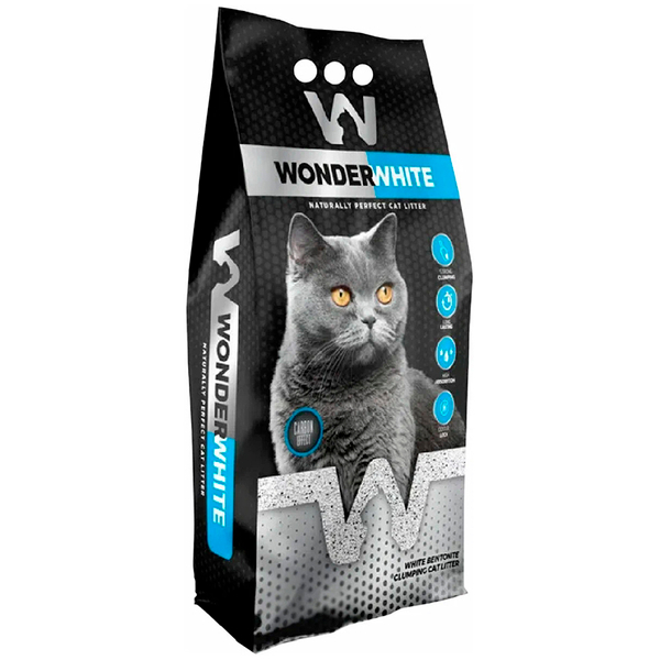 наполнитель комкующийся Wonder White Carbon 5 кг для кошек с акт. углем без аромата (Вандер Вайт)