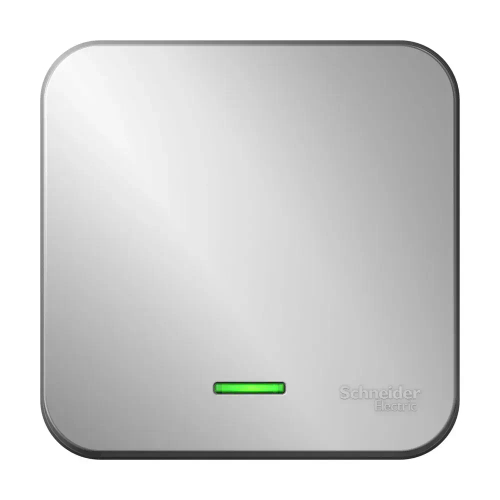 BLANCA О/У 1-клавишный ПЕРЕКЛЮЧАТЕЛЬ (сх.6) с подсветкой, ИЗОЛ.ПЛ, 10А, 250В, АЛЮМИНИЙ