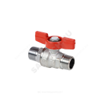 Кран шаровой латунь хром R253D Ду 32 Ру42 НР бабочка красная Giacomini R253X006