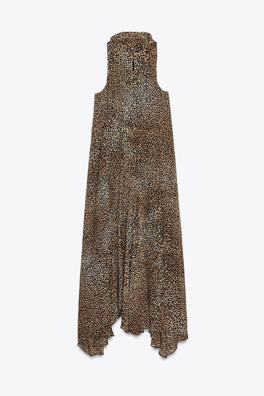 ZARA ПЛАТЬЕ ХАЛТЕР С АНИМАЛИСТИЧЕСКИМ ПРИНТОМ — ZW COLLECTION, ЛЕОПАРДОВЫЙ