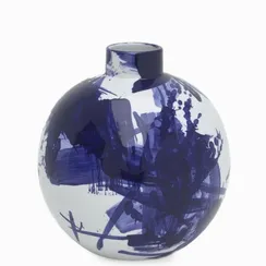 Ваза Globe L высота 35 см, белый, синий