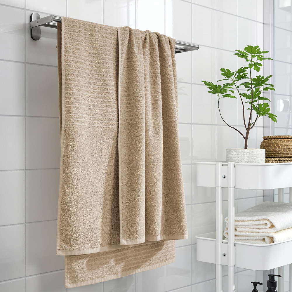 IKEA VÅGSJÖN  (ИКЕА ВÅГСЙÖН)  -  Полотенце банное, светло-бежевое, 100x150 см