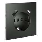 Накладка для розетки с заземлением и защитными шторками, с USB A+C, S70 (титан)