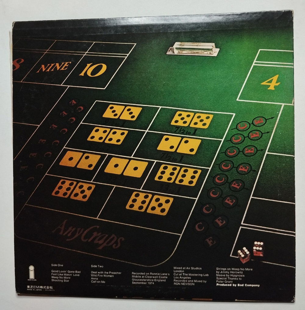 Винтажная виниловая пластинка LP Bad Company Straight Shooter (Japan 1975) (No Obi)