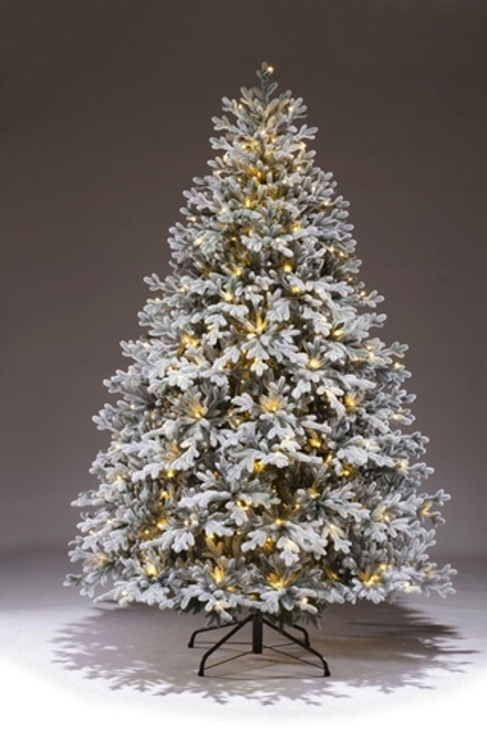 Заснеженная елка с гирляндой встроенной «Вега» (Литая хвоя) 3 м