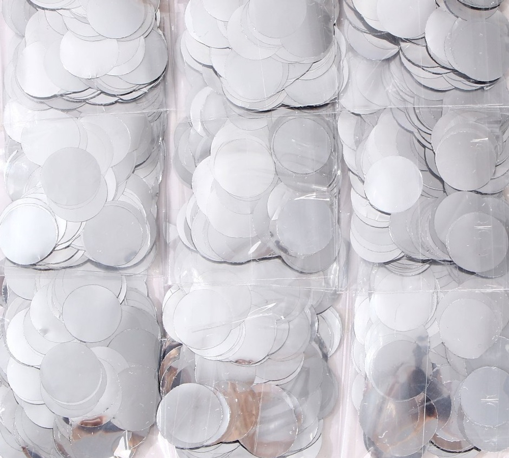 Конфетти 1-1,5см серебро,20гр