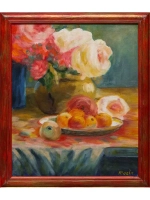 Картина маслом Розы с яблоками Слуцкая