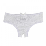 Трусики кружевные с доступом, белые, XL-2XL