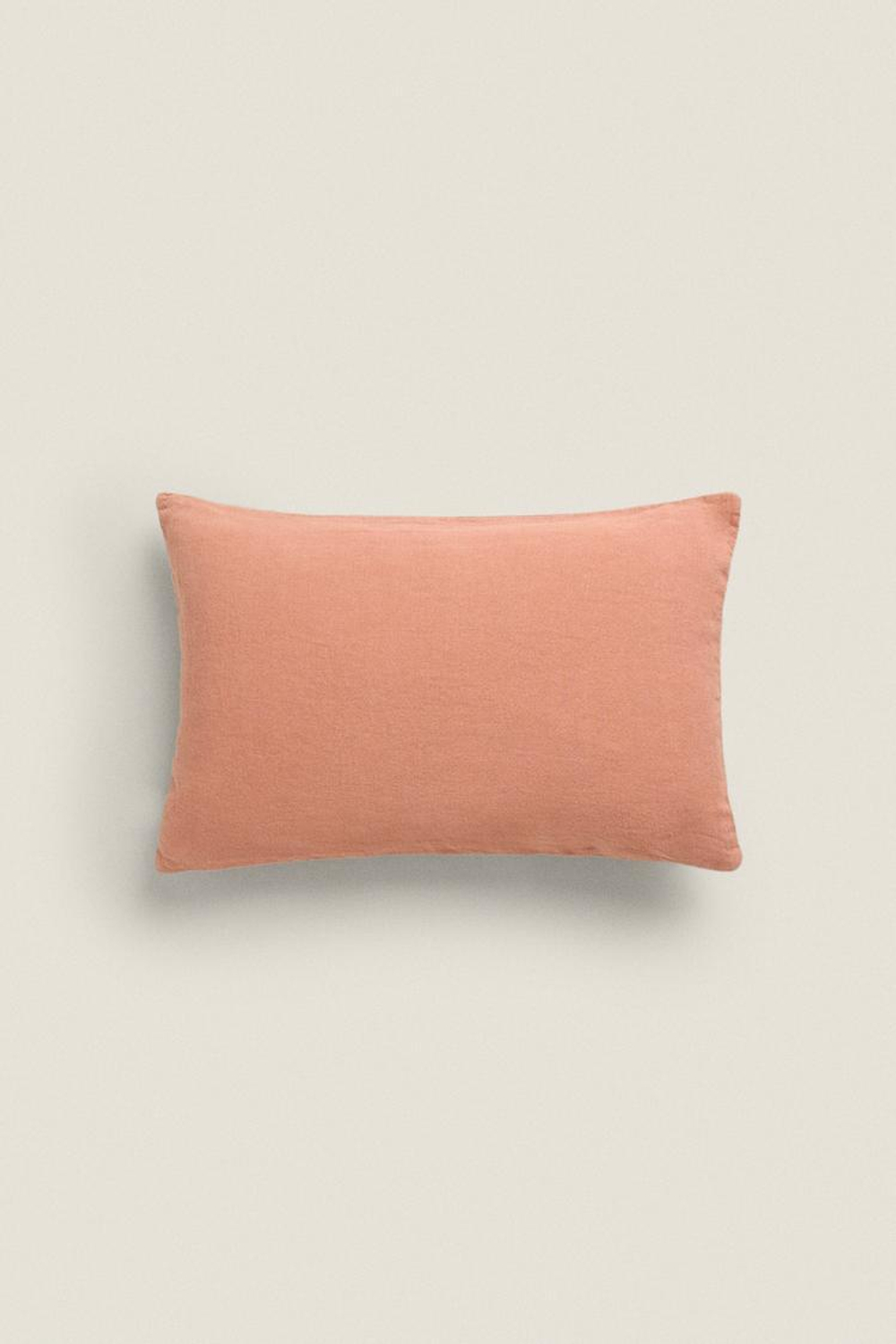 ZARA HOME ЛЬНЯНОЙ ЧЕХОЛ ДЛЯ ДЕКОРАТИВНОЙ ПОДУШКИ, РОЗОВЫЙ