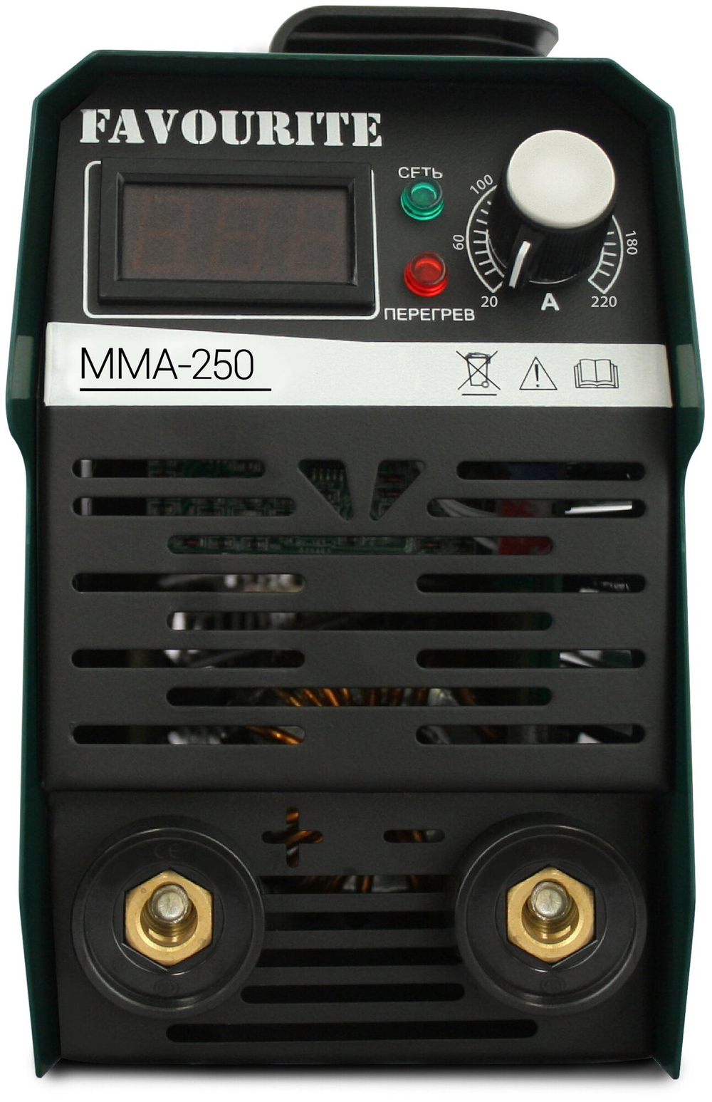 Сварочный аппарат, инверторный FAVOURITE MMA-250A с экраном, 4.5 кВт, электрод до 4 мм, 70% ПВ