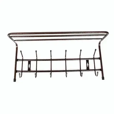 Вешалка настенная с полкой 600*238*268мм (6 крючков) медный антик ВП6А