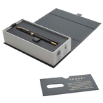 Ручка шариковая PARKER "Sonnet Core Matt Black GT Slim", тонкая, корпус черный матовый лак, позолоченные детали, черная, 1931520