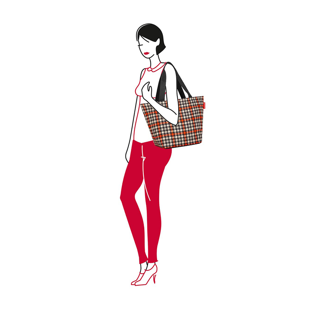 Сумка shopper m glencheck red